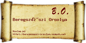 Beregszászi Orsolya névjegykártya