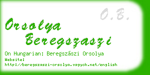 orsolya beregszaszi business card